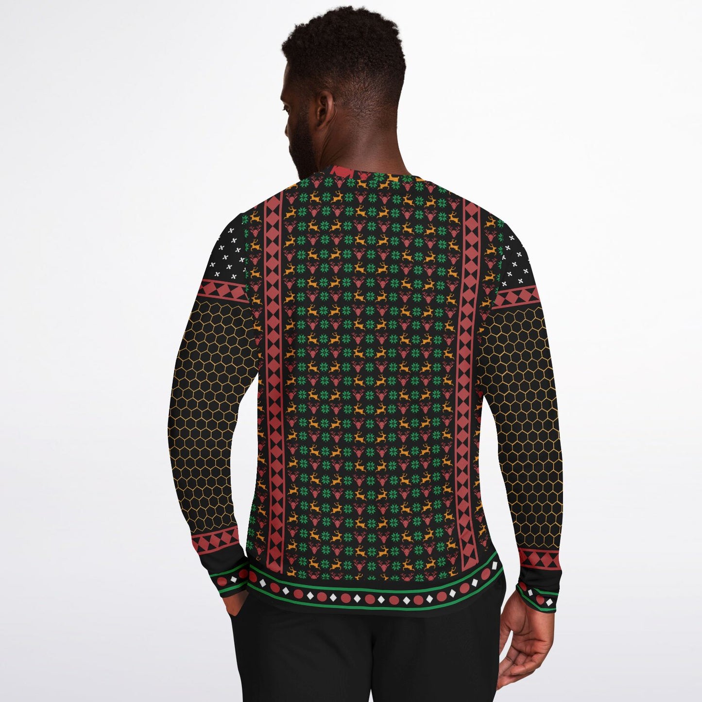 Bee Merry Crazy Christmas Athletic Sweatshirt - AOP