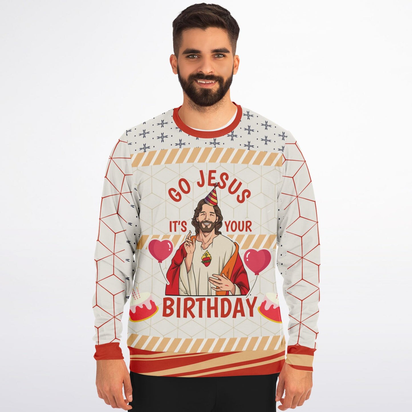 Go Jesus, It’s Your Birthday Christmas Athletic Sweatshirt - AOP