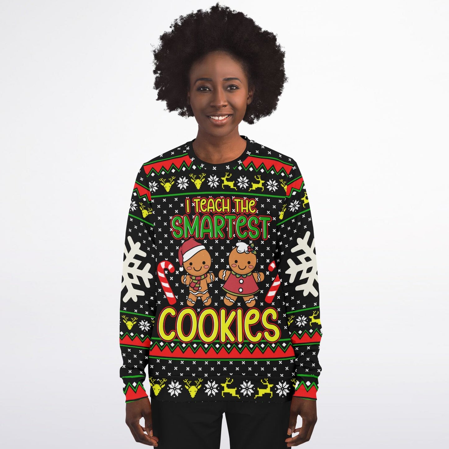 I Teach the Smartest Cookies Christmas Athletic Sweatshirt - AOP