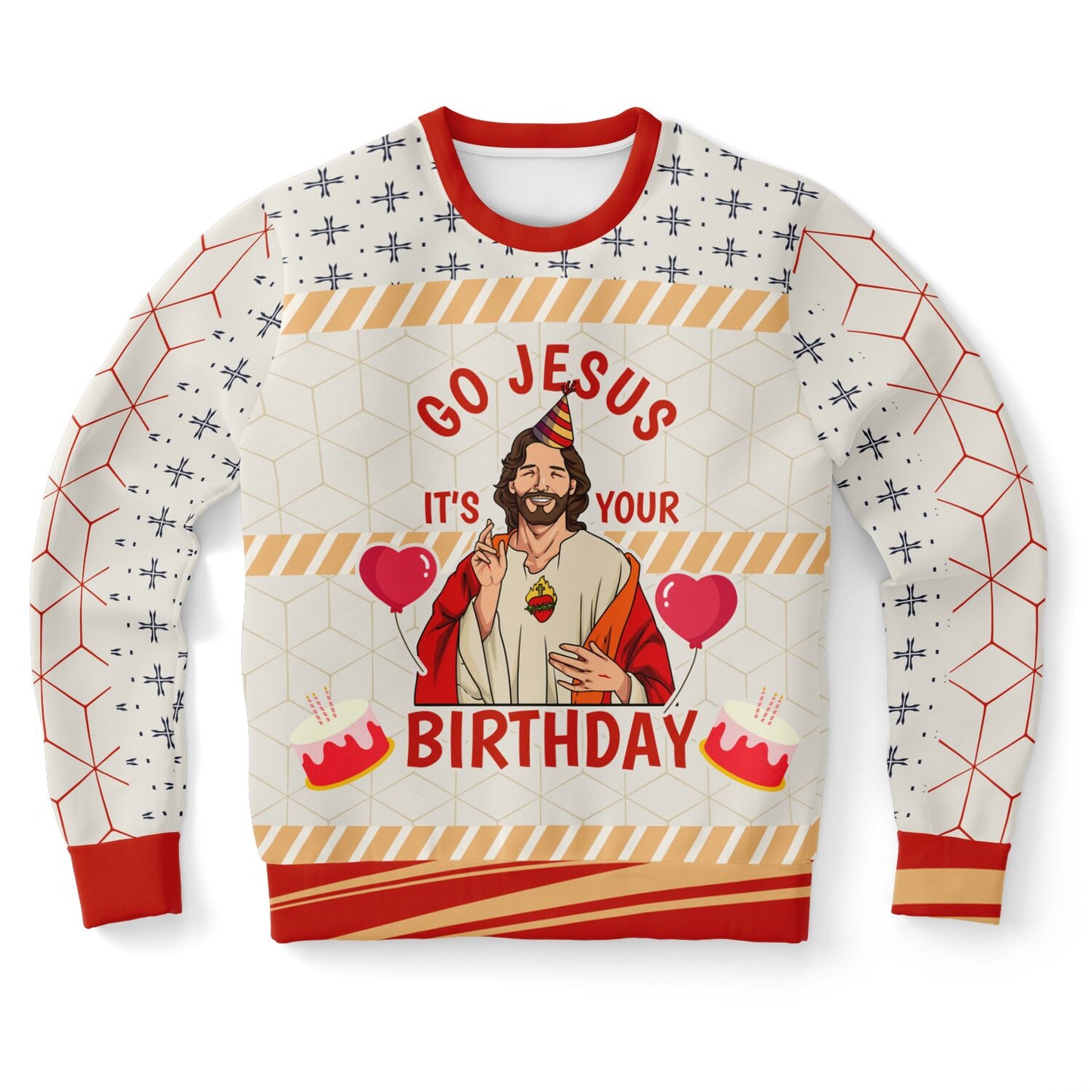 Go Jesus, It’s Your Birthday Christmas Athletic Sweatshirt - AOP