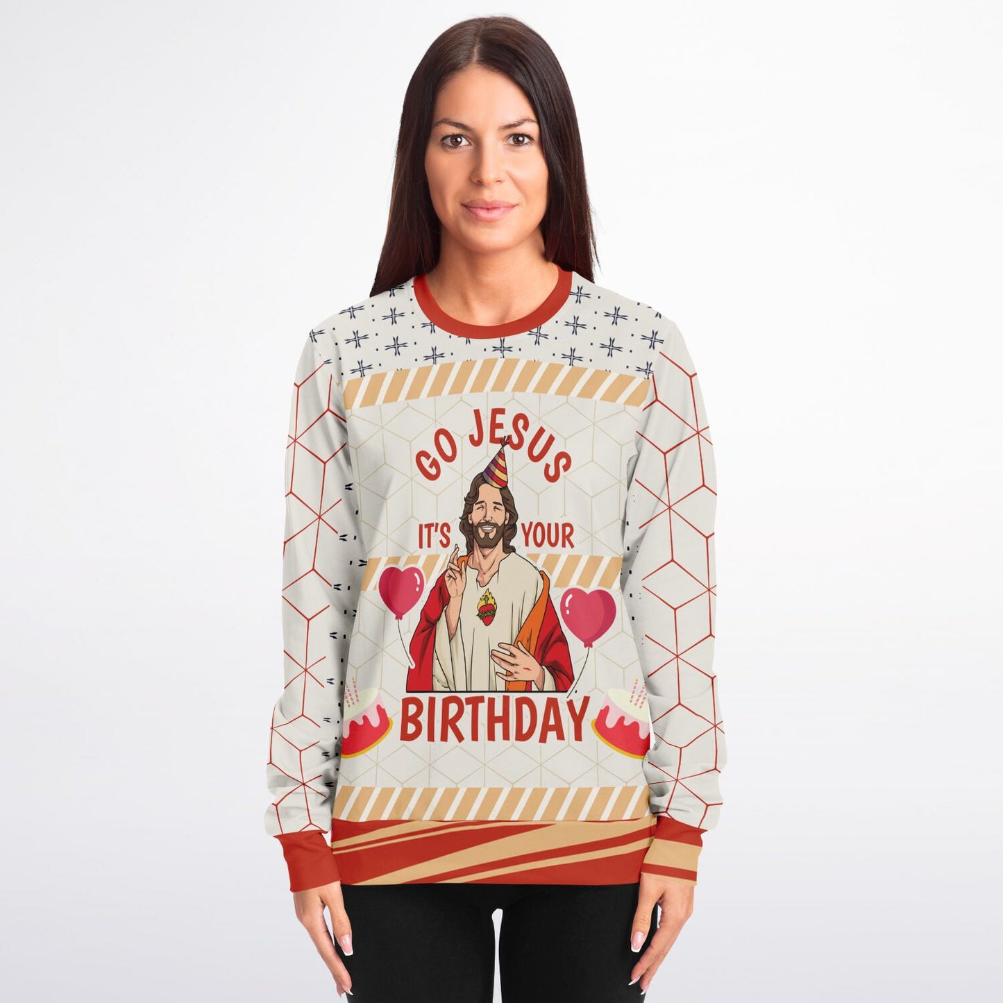 Go Jesus, It’s Your Birthday Christmas Athletic Sweatshirt - AOP