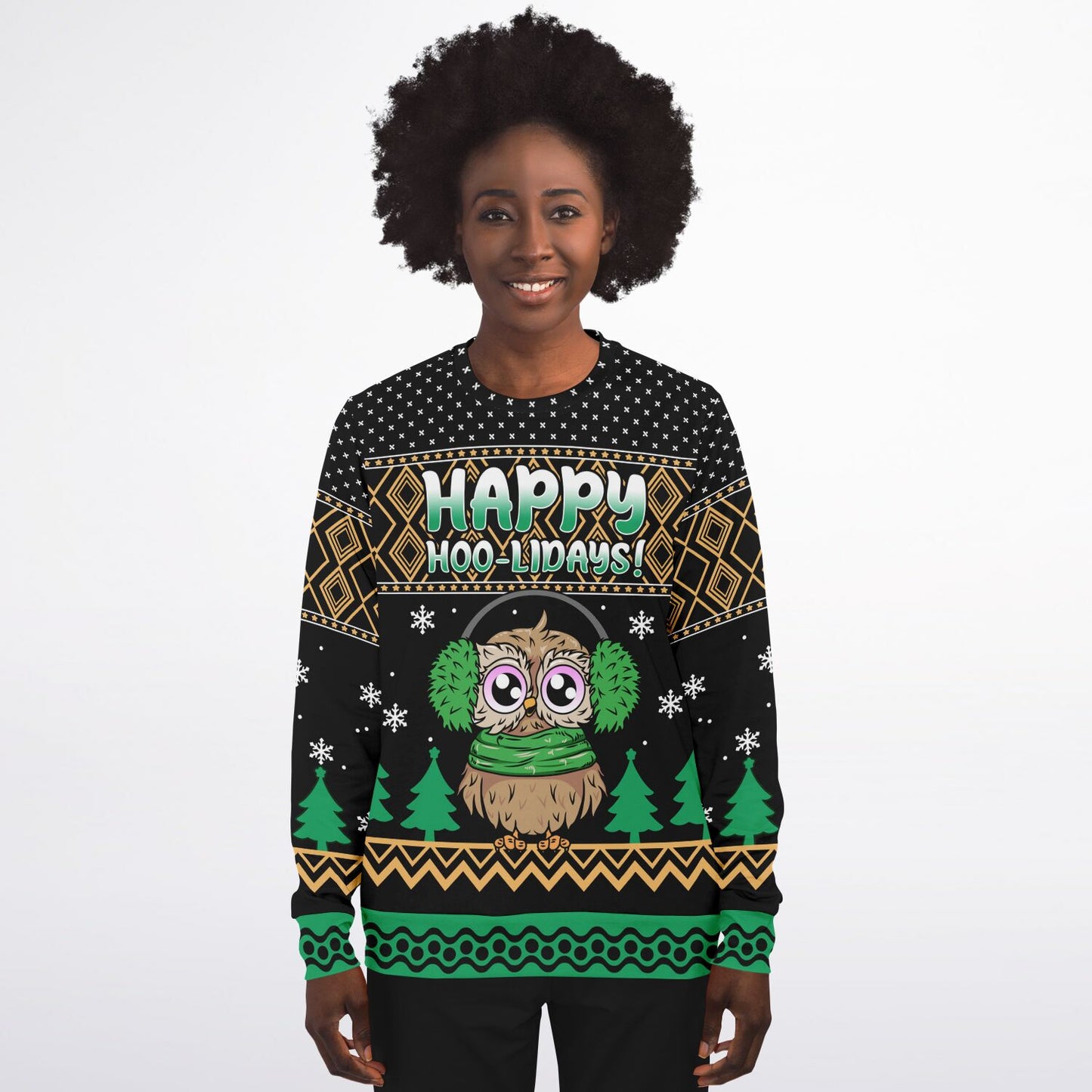 Happy Hoo-lidays Christmas Athletic Sweatshirt - AOP