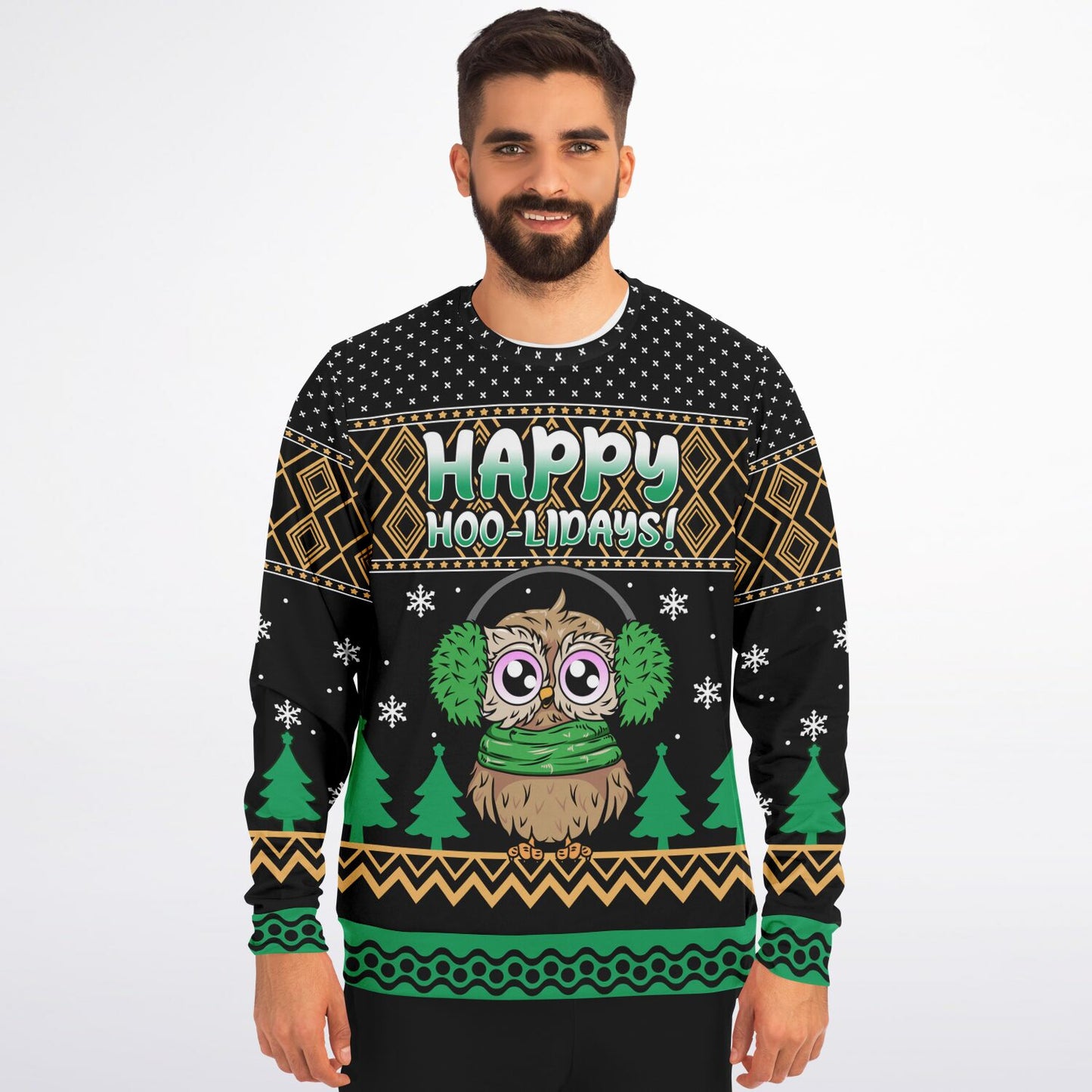 Happy Hoo-lidays Christmas Athletic Sweatshirt - AOP