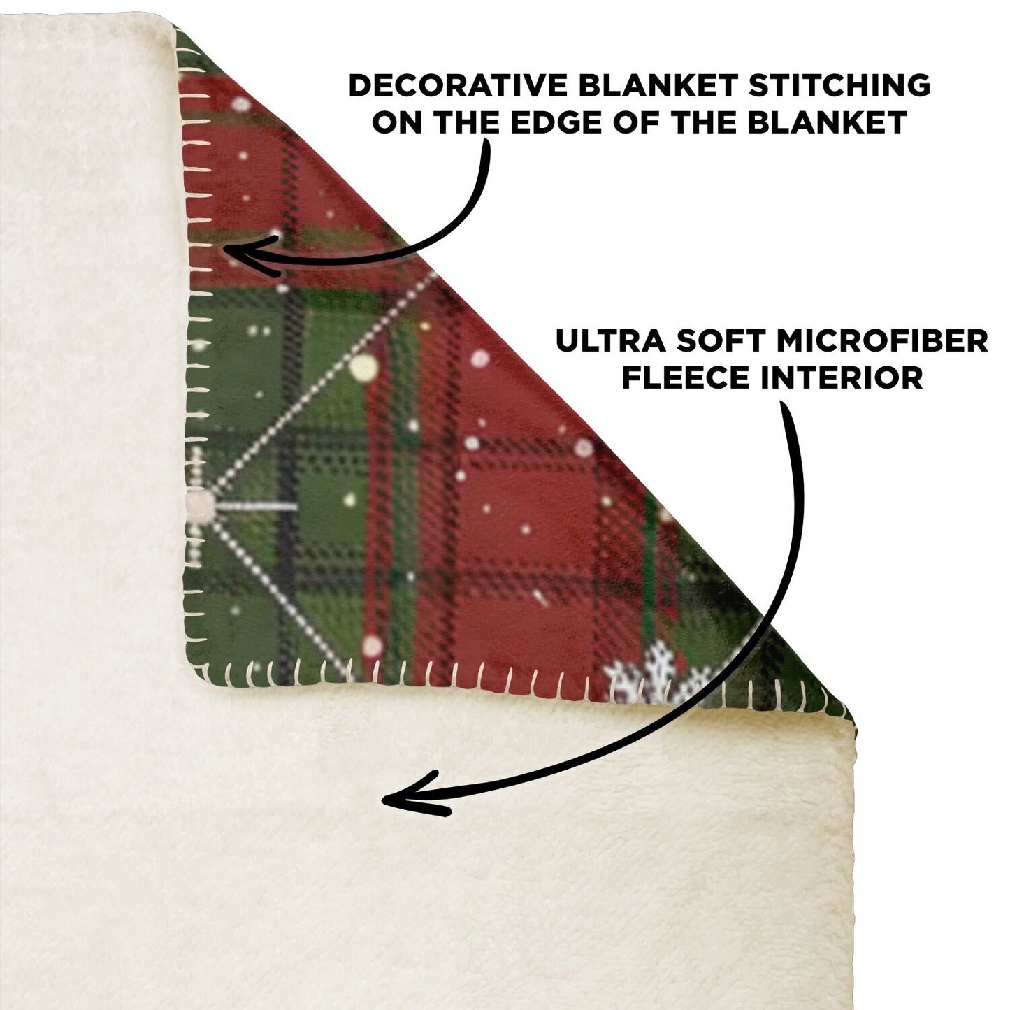 Winter Plaid Premium Microfleece Blanket - AOP