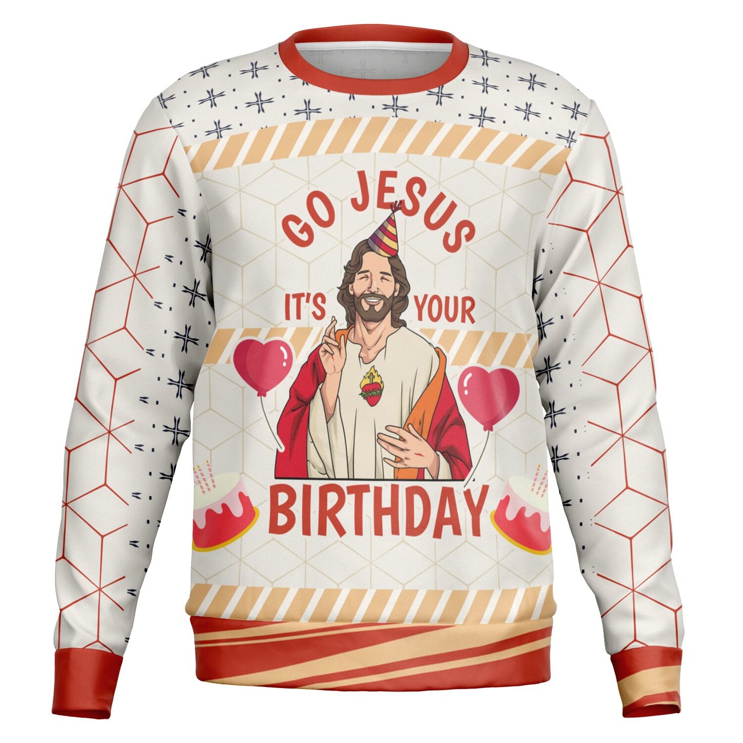 Go Jesus, It’s Your Birthday Christmas Athletic Sweatshirt - AOP