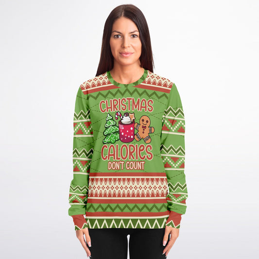 Christmas Calories Don’t Count Christmas Athletic Sweatshirt - AOP