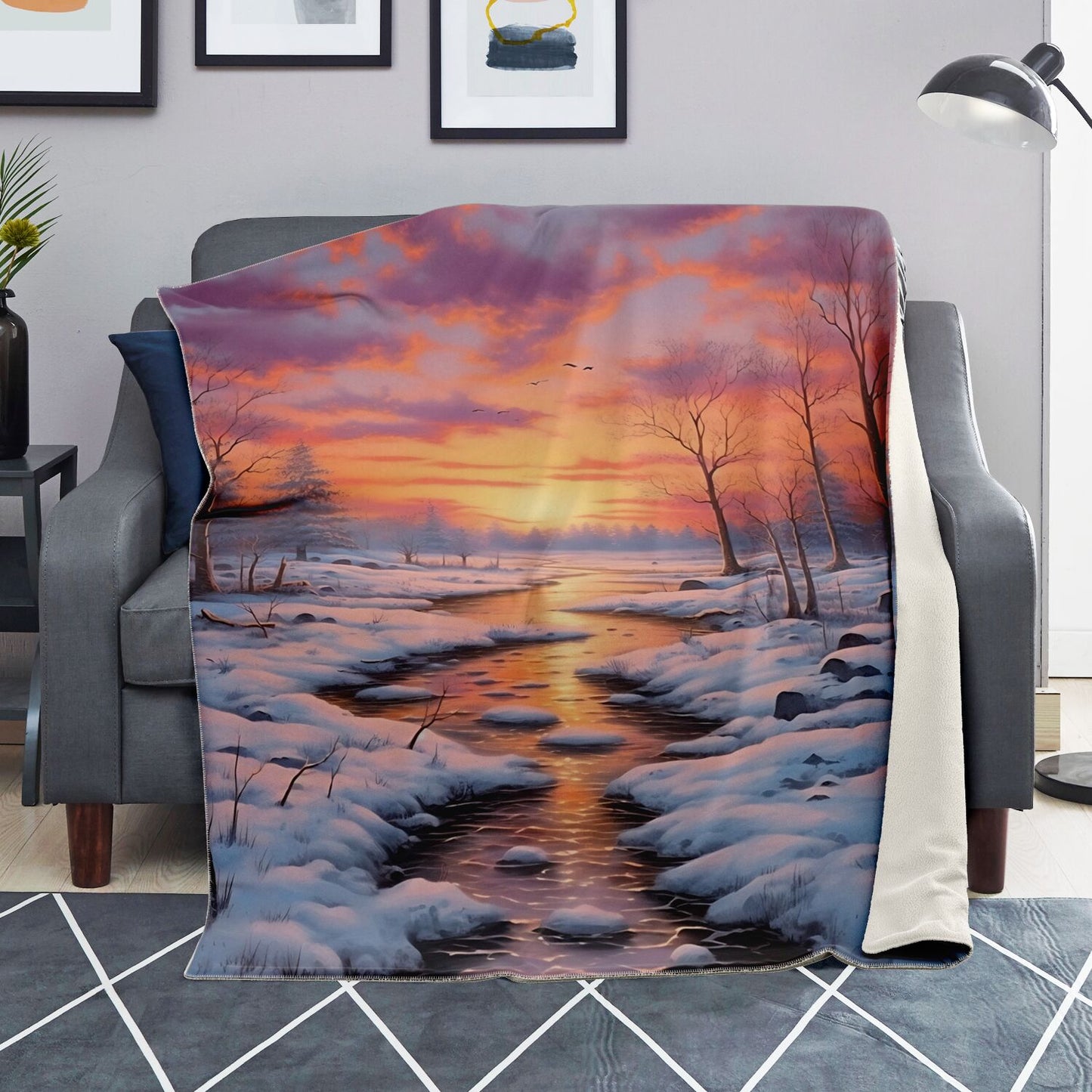 Sunrise Premium Microfleece Blanket - AOP