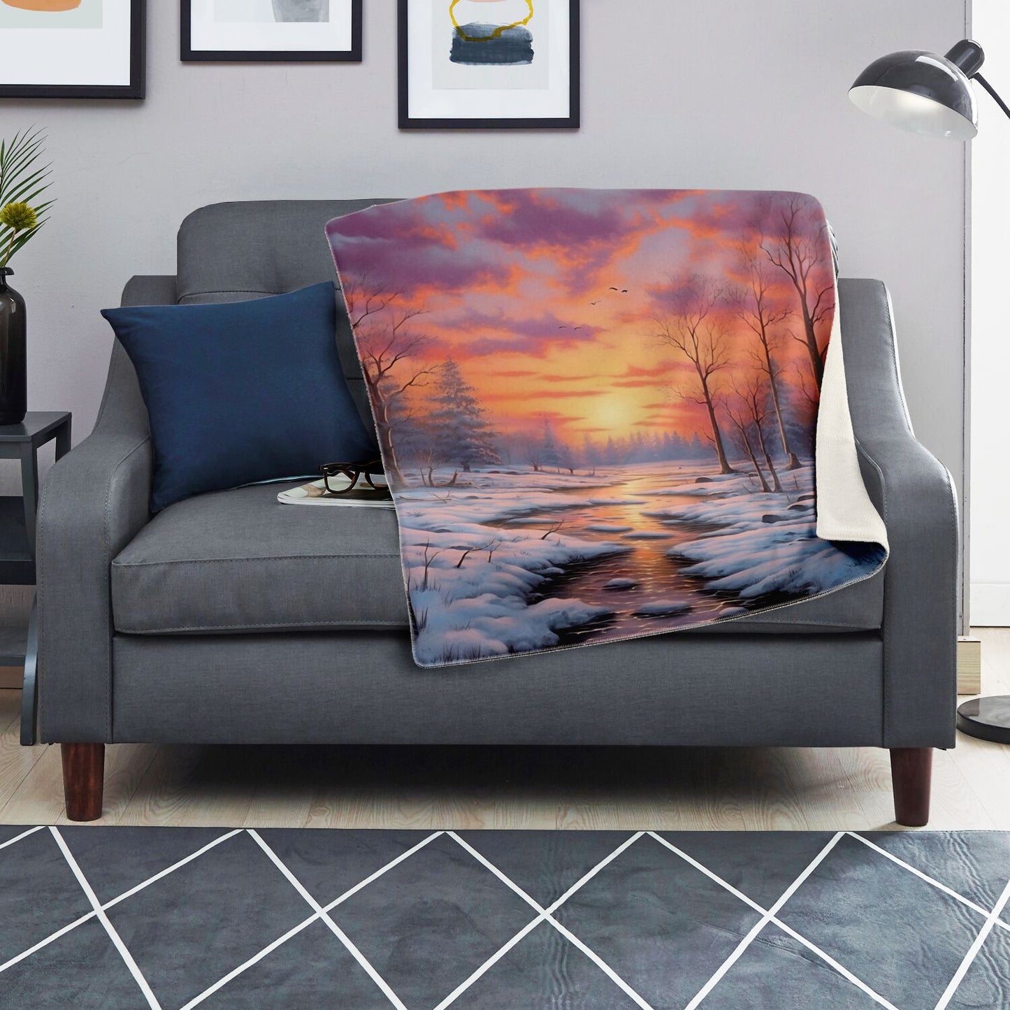 Sunrise Premium Microfleece Blanket - AOP
