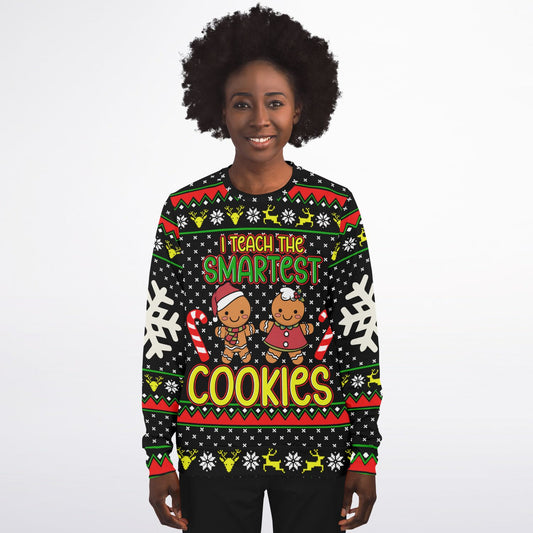 I Teach the Smartest Cookies Christmas Athletic Sweatshirt - AOP