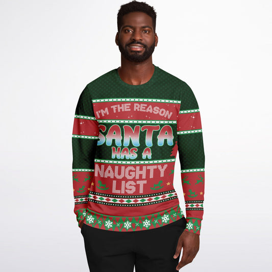 Naughty List Christmas Athletic Sweatshirt - AOP