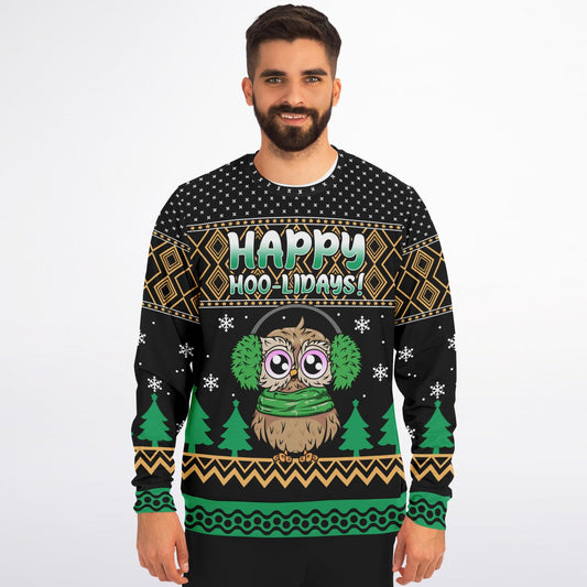Happy Hoo-lidays Christmas Athletic Sweatshirt - AOP