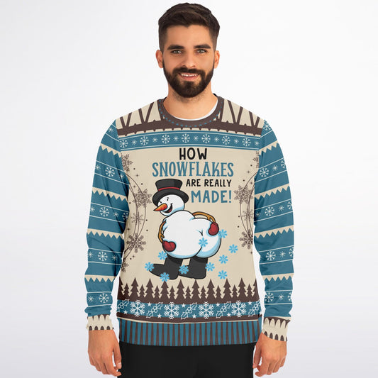 How Snowflakes Are Really Made Christmas Athletic Sweatshirt - AOP