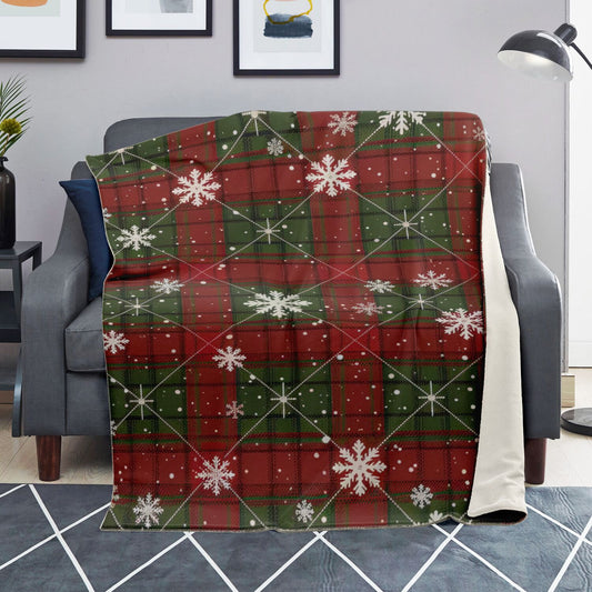 Winter Plaid Premium Microfleece Blanket - AOP